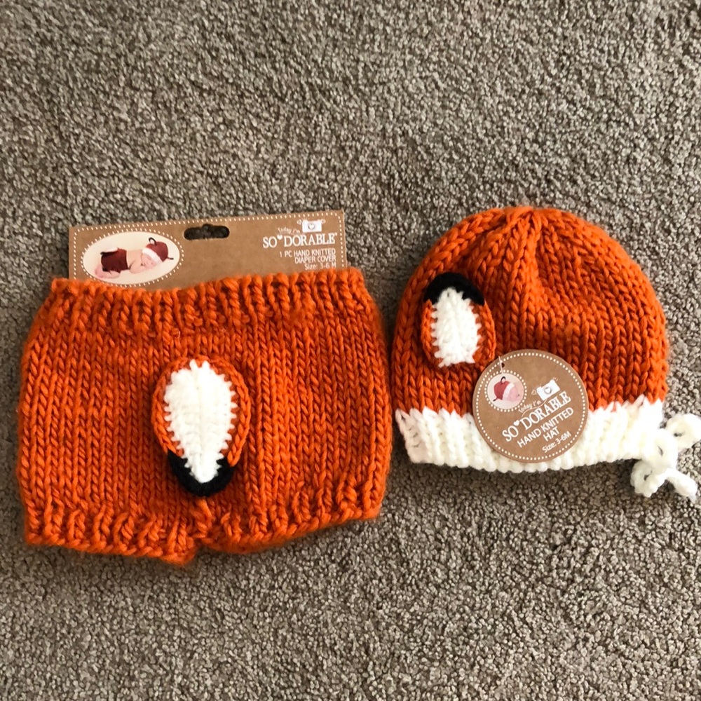 Newborn photoshoot knitted Fox outfit